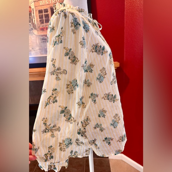 Loft striped and floral blouse - Picture 4 of 12